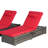2 Pieces Outdoor Chaise Lounge Chair with Adjustable Backrest-1989516068