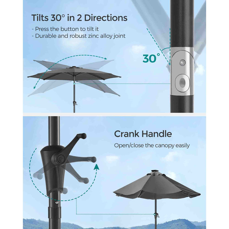 300cm Market Parasol, Grey