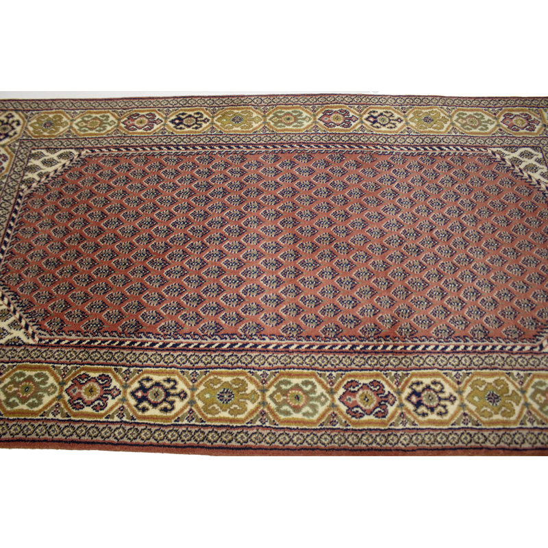Tapis de style oriental rouge en laine noué à la main