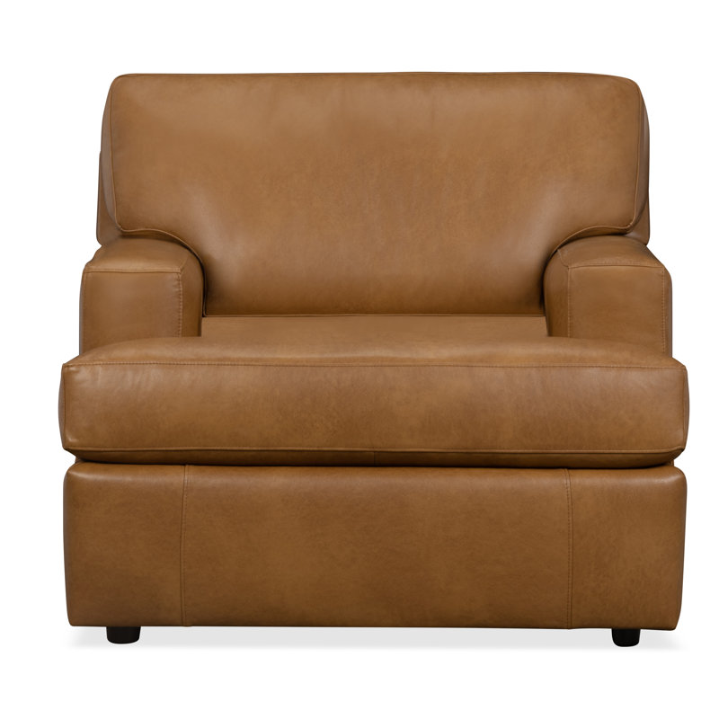 Cleo Genuine Leather Accent Chair, Cordoba Army Green Top Grain Leather