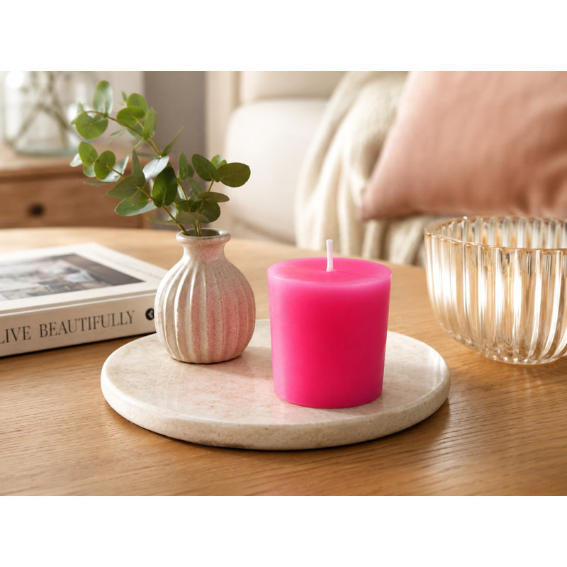 Bougie votive sans parfum Votive, Rose vif, Ensemble de 12