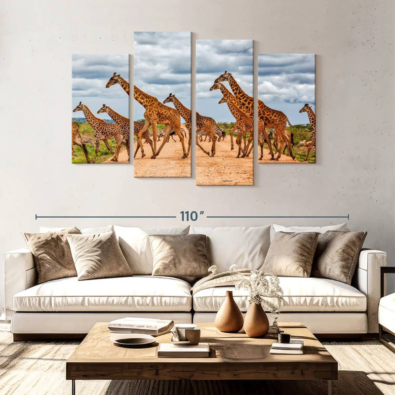 Ronce de girafes et de zèbres, H 54 po x l 84 po
