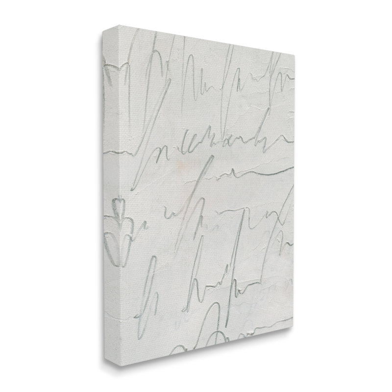 «Contemporary Cursive Script Abstract Scribble Words» par Emma Caroline - peinture sur toile tendue, Toile tendue