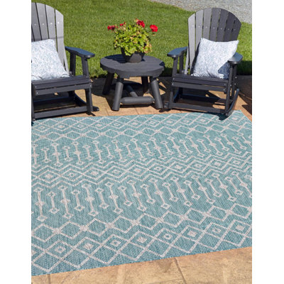 Tapis d'extérieur vert / bleu / vert