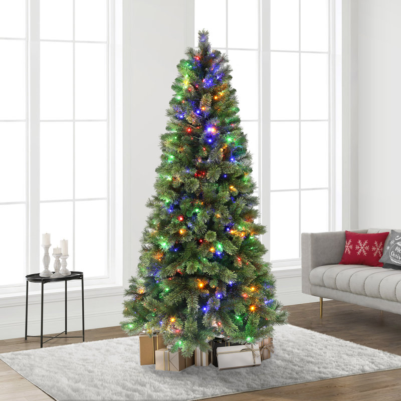 Green Pine Christmas Tree, Illuminée, 7,5 pi