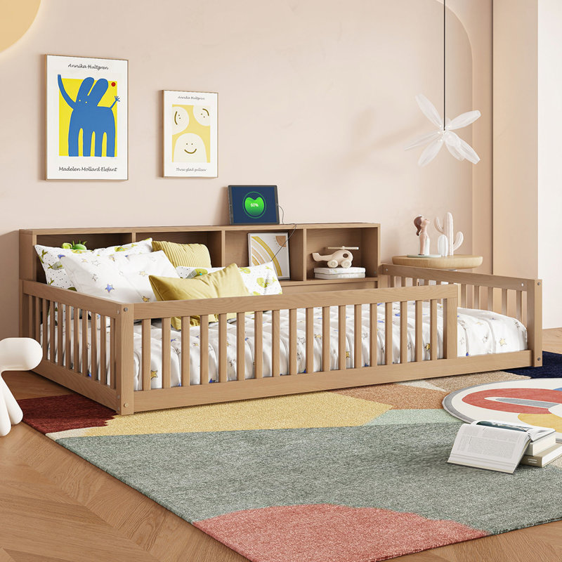 Lit simple en bois TG, Brun