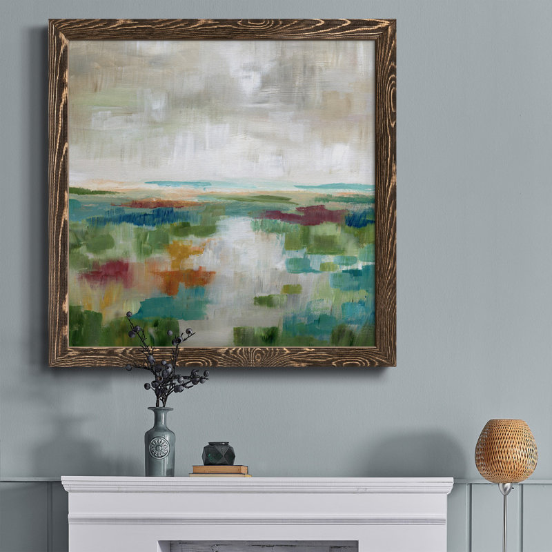 «Spring Wood I», peinture sur toile encadrée, Cadre noyer, H 27,5 po x l 27,5 po x P 1,5 po