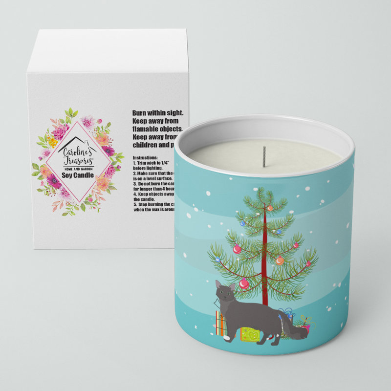 Bougie décorative 10 oz Nebelung Cat Merry Christmas