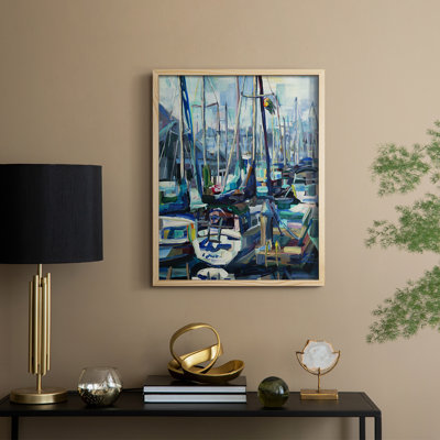 Edmonds Marina Framed Print - Solid Wood
