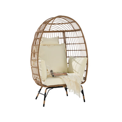Fauteuil à œufs avec coussin de rétention de couleur pour balcon et terrasse
