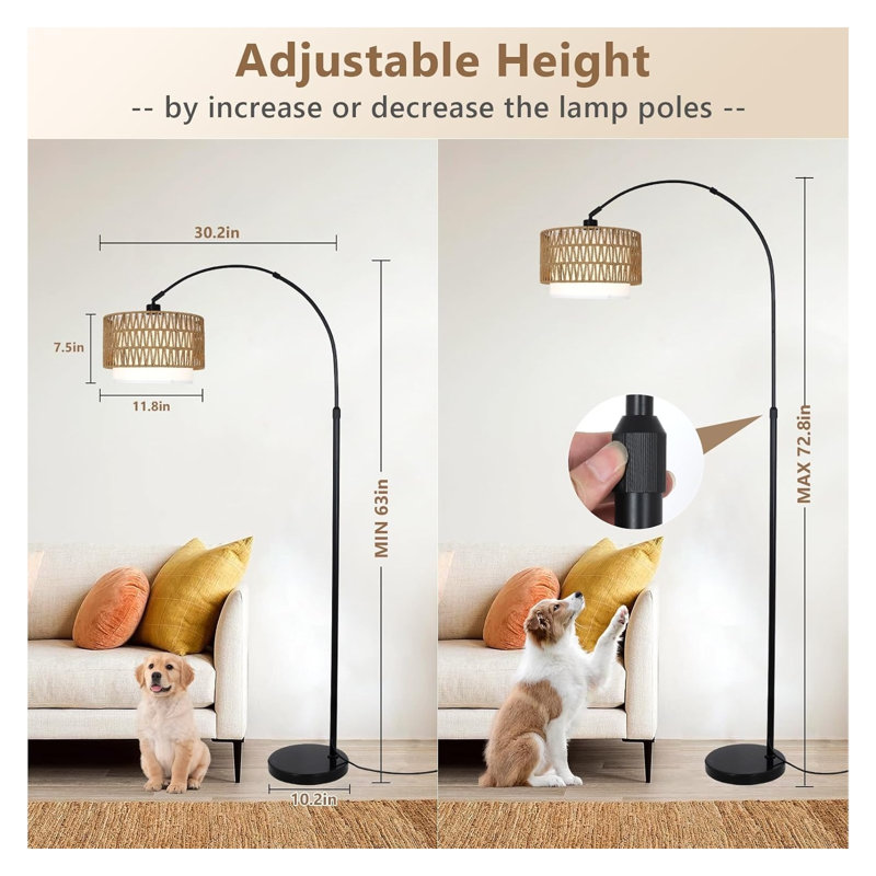 Lampe sur pied Modern Modern, Brun, Noir