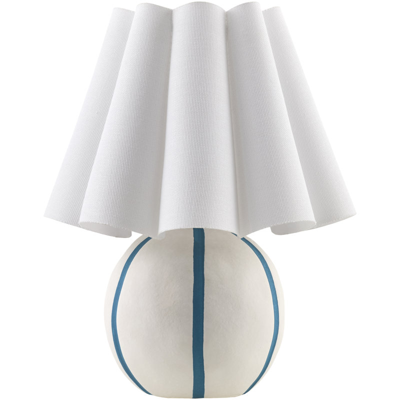 Lampe de table Caistance Kval, Crème/bleu