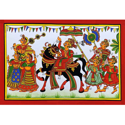 Cortège royal royal | Art traditionnel coloré | Phad, peinture de Kalyan Joshi