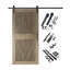 Homacer Classic Grey 26in x 84in Unassembled & Finished Diamond Design Barn Door with Non-Bypass Installation Hardware Kit, 4.5ft track, interior use only-122879096