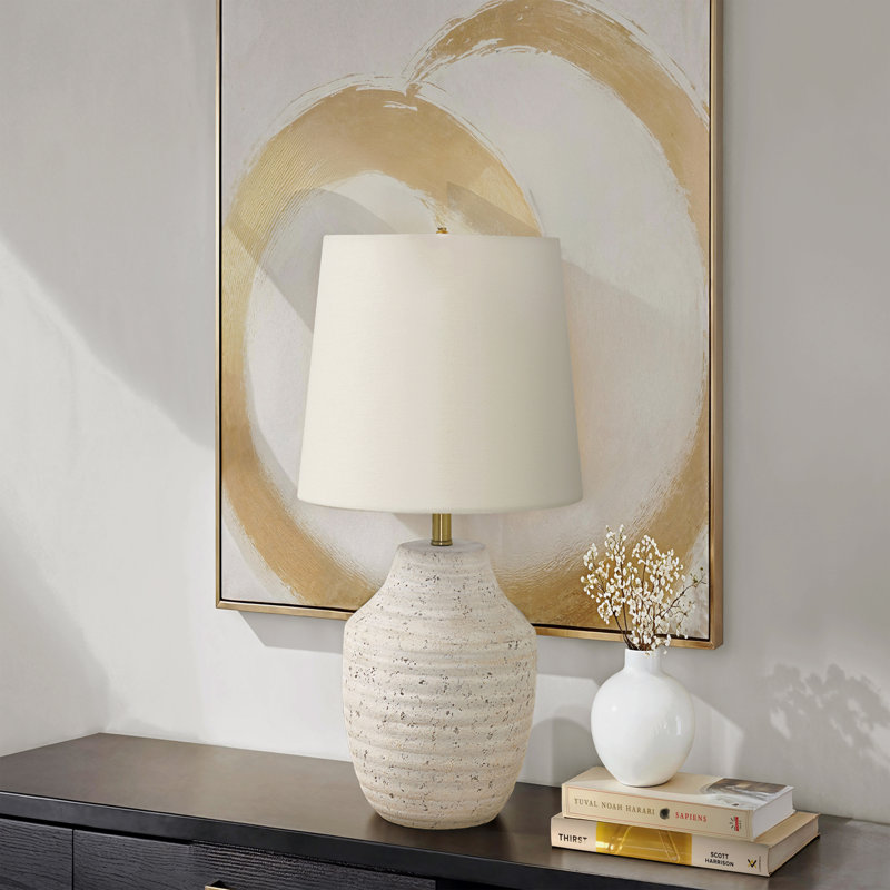 Lighting, H 20 ", lampe de table, béton crème