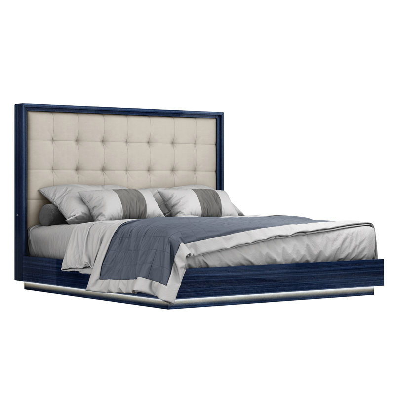 Lit plateforme tapissier Vernasia, Grand