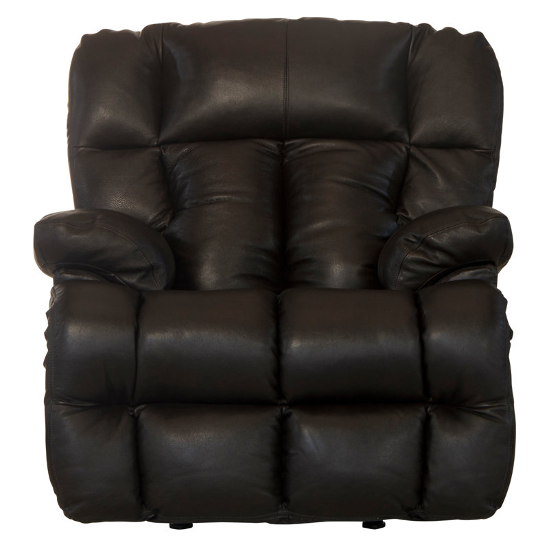 Reem Italian Leather Match Recliner, Chocolate Genuine Leather, Manual