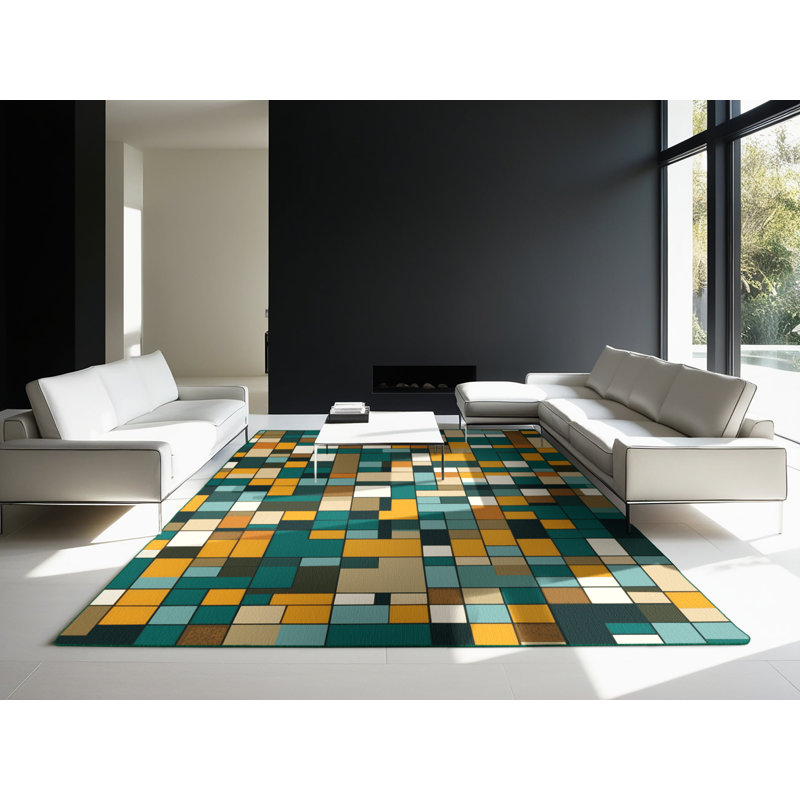 Soil Squares Rug, Rectangle 2' x 3'