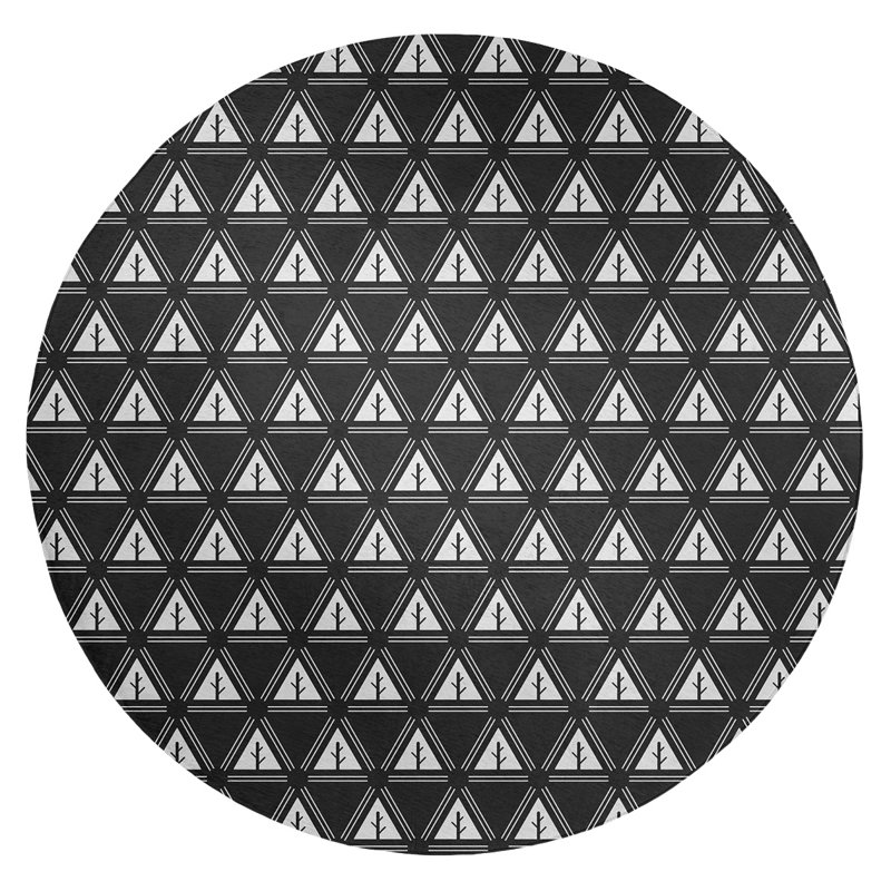 Chenille Geometric Indoor Rug, Round 5'