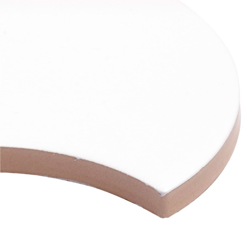 Highwater 5" Fish Scale Polished Ceramic Tile, White