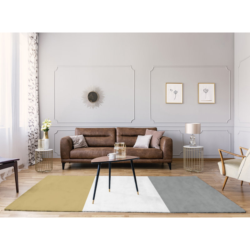 Tapis doré/gris, Rectangle 5 pi x 7 pi