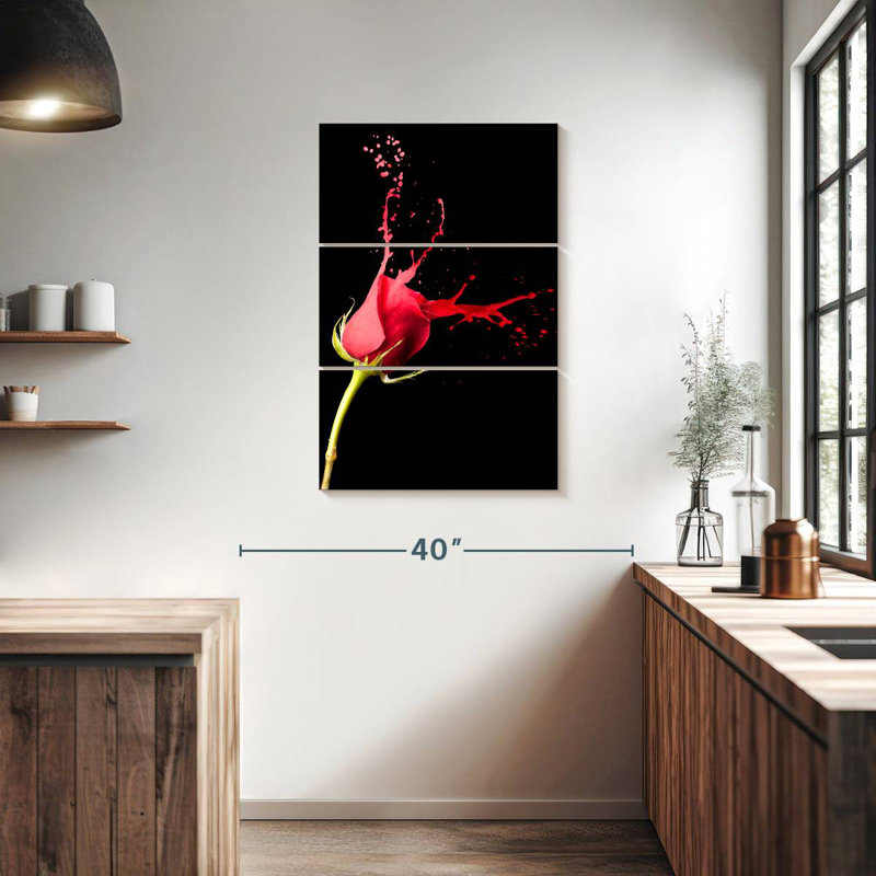 Harnek Red Rose Splash, 45" H x 28" W