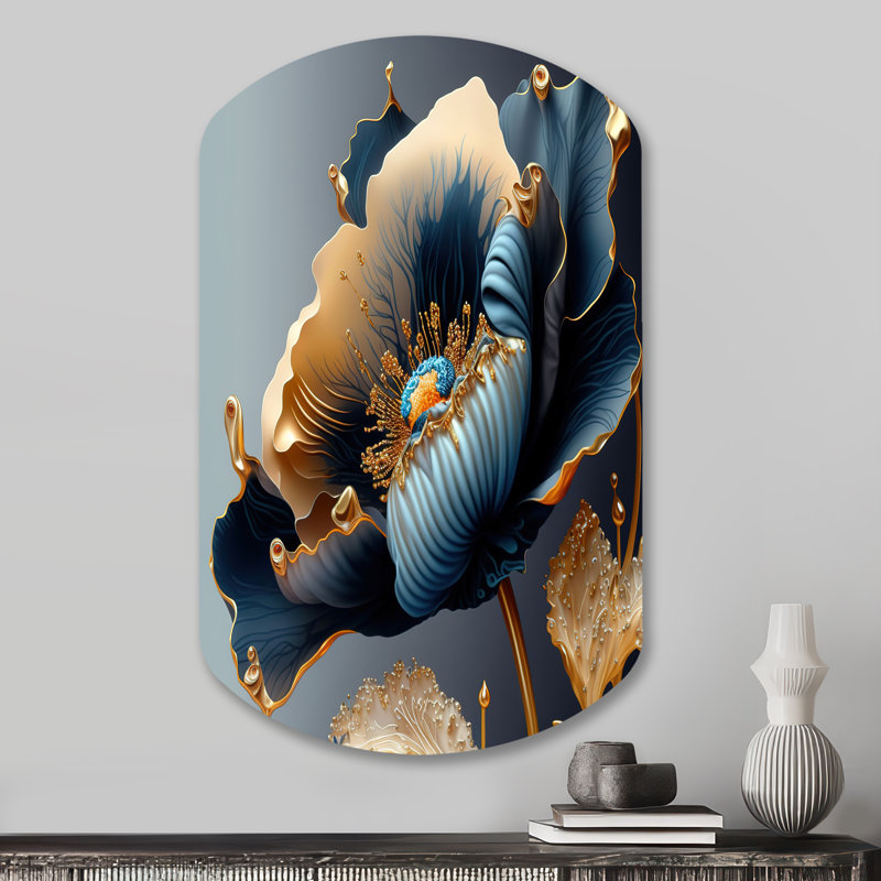 Witney - Art mural asymétrique en métal à forme cylindrique florale, H 31 po x l 19 po