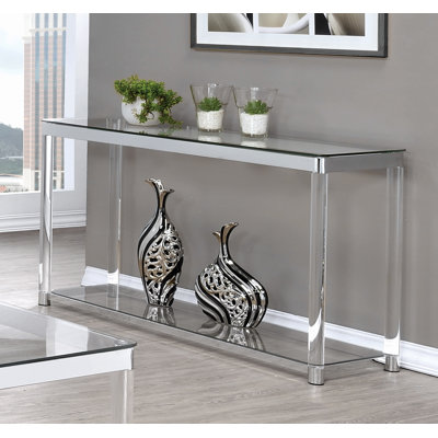Naijah 47.6'' Glass Top Console Table