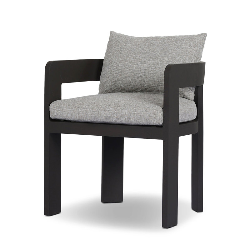 Jackson Outdoor Dining Armchair, Concha Fog/Dark Gray