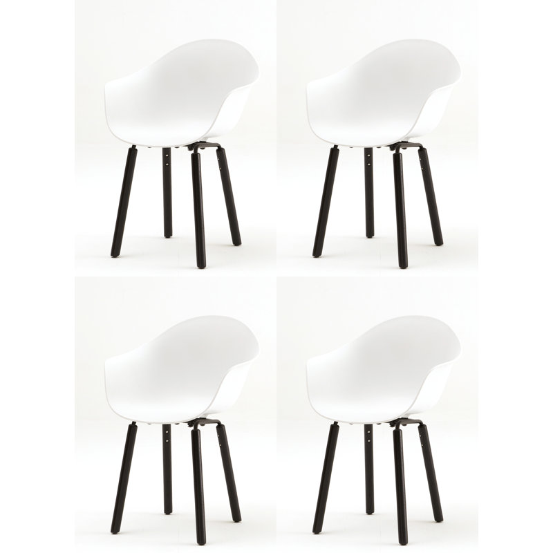 Fauteuil TA (ensemble de 4), Blanc / noir
