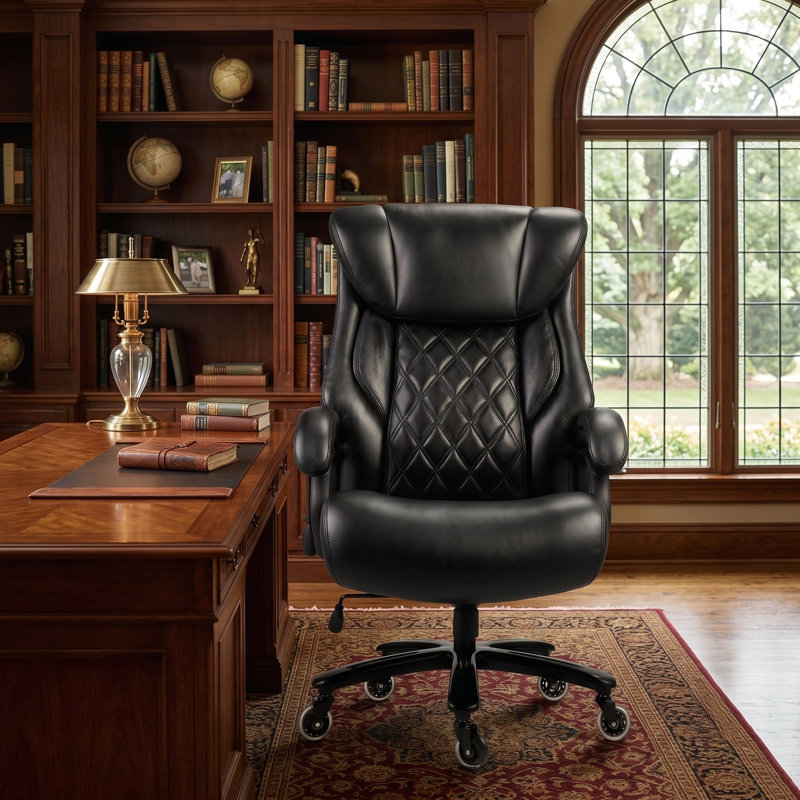 Upgraded Breathable Executive Chair With High-resilience Foam And Silent 360° Casters, Black