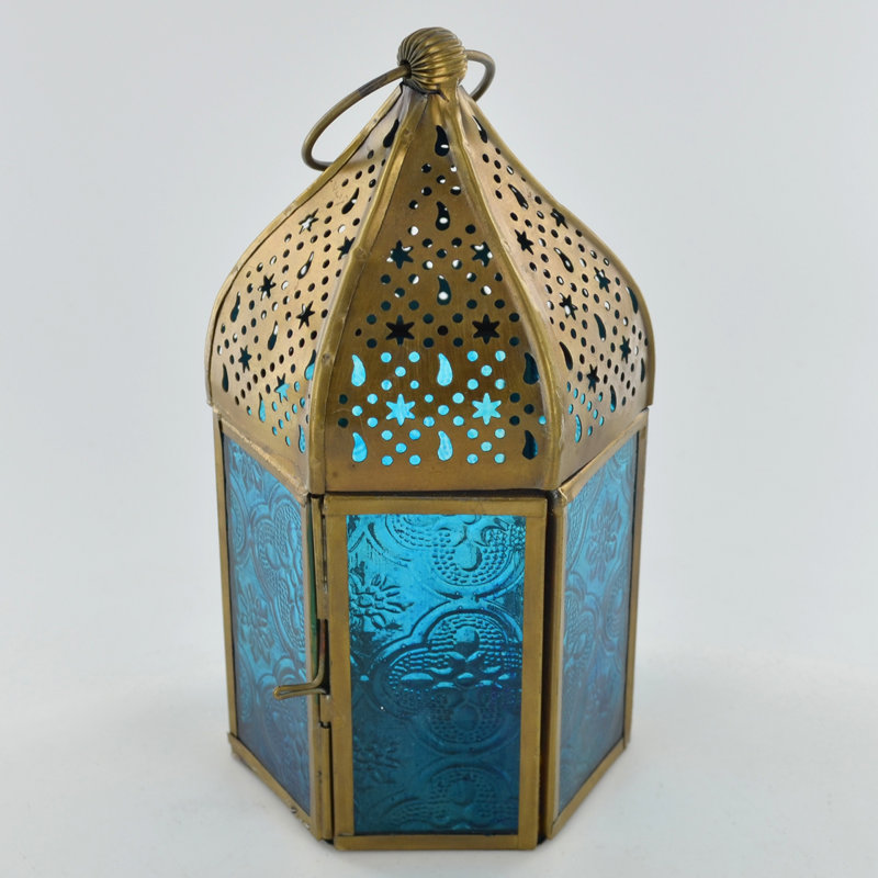 2 Piece Metal Tabletop Lantern Set