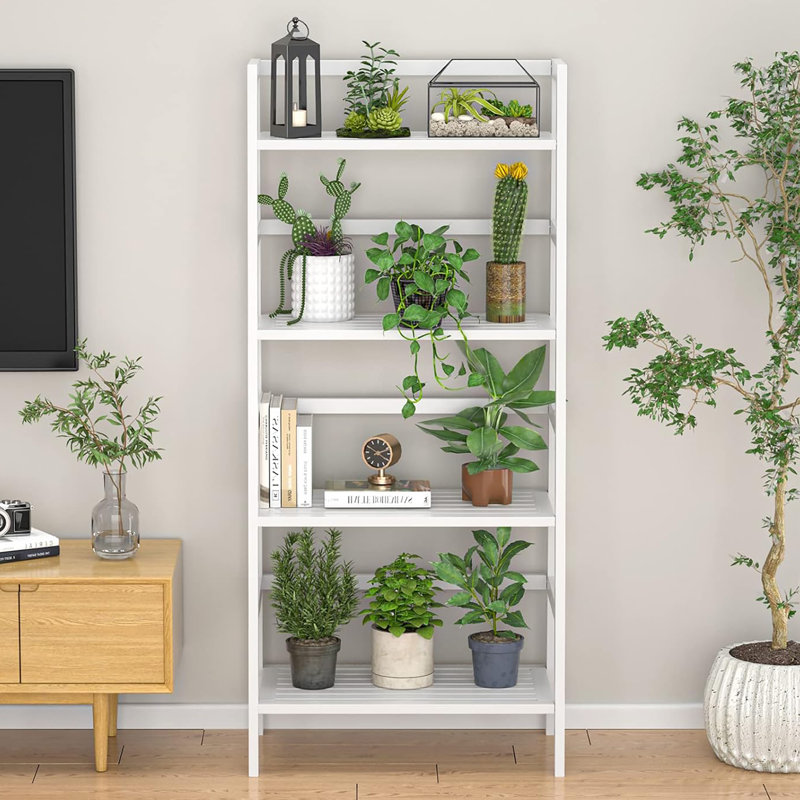 Étagère en bambou à 4 niveaux, idéale pour les petits espaces - bibliothèque, organisateur de salle de bain, support à plante