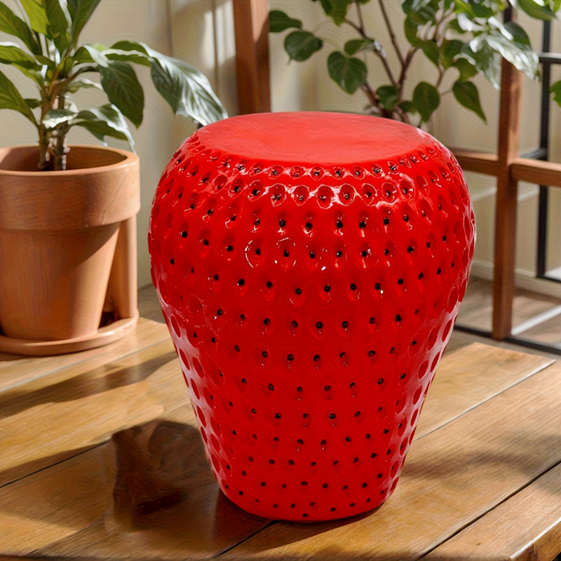 Tabouret d'extérieur en résine, tabouret de fruits surdimensionné de 13,4 po, table d'appoint, support de plante à décorer pour l'intérieur et l'extérieur