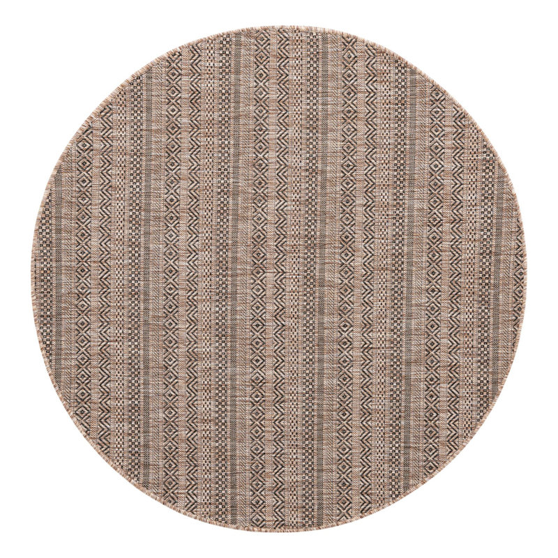 Hewitt Striped Indoor / Outdoor Rug, Round 5'3"