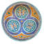 Bol décoratif en céramique bleu / orange / bleu sarcelle
