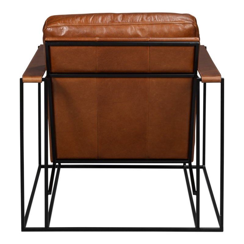 Oryan Club Chair, Brown Genuine Leather
