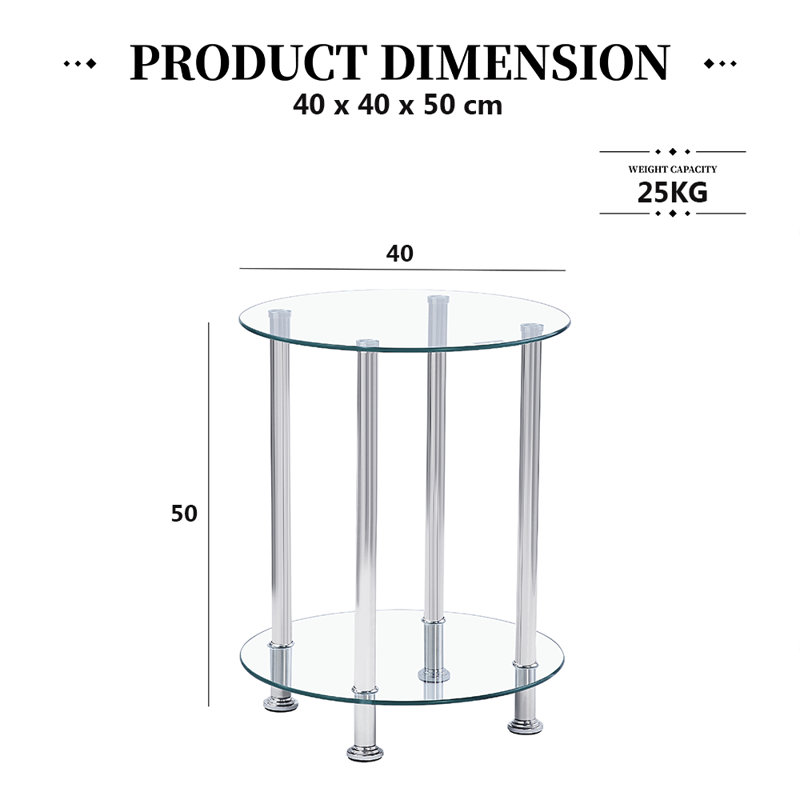 Strahil End Table, Silver