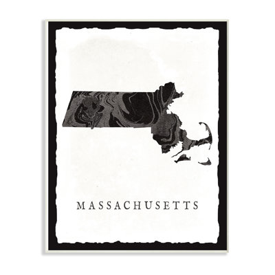 « marbleed massachusetts state silhouette », impression