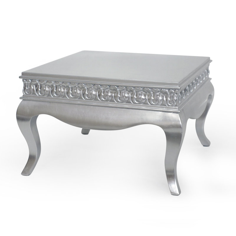 Loire Four Leg Coffee Table, Silver Leaf, 80 x 80cm