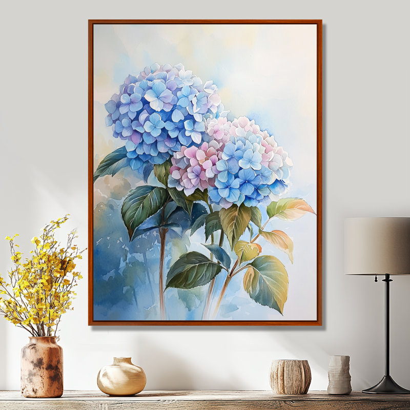 Hydrangeas In The Morning Light III - Hydrangea, reproduction d'art encadrée, H 20 po x l 12 po, Brun