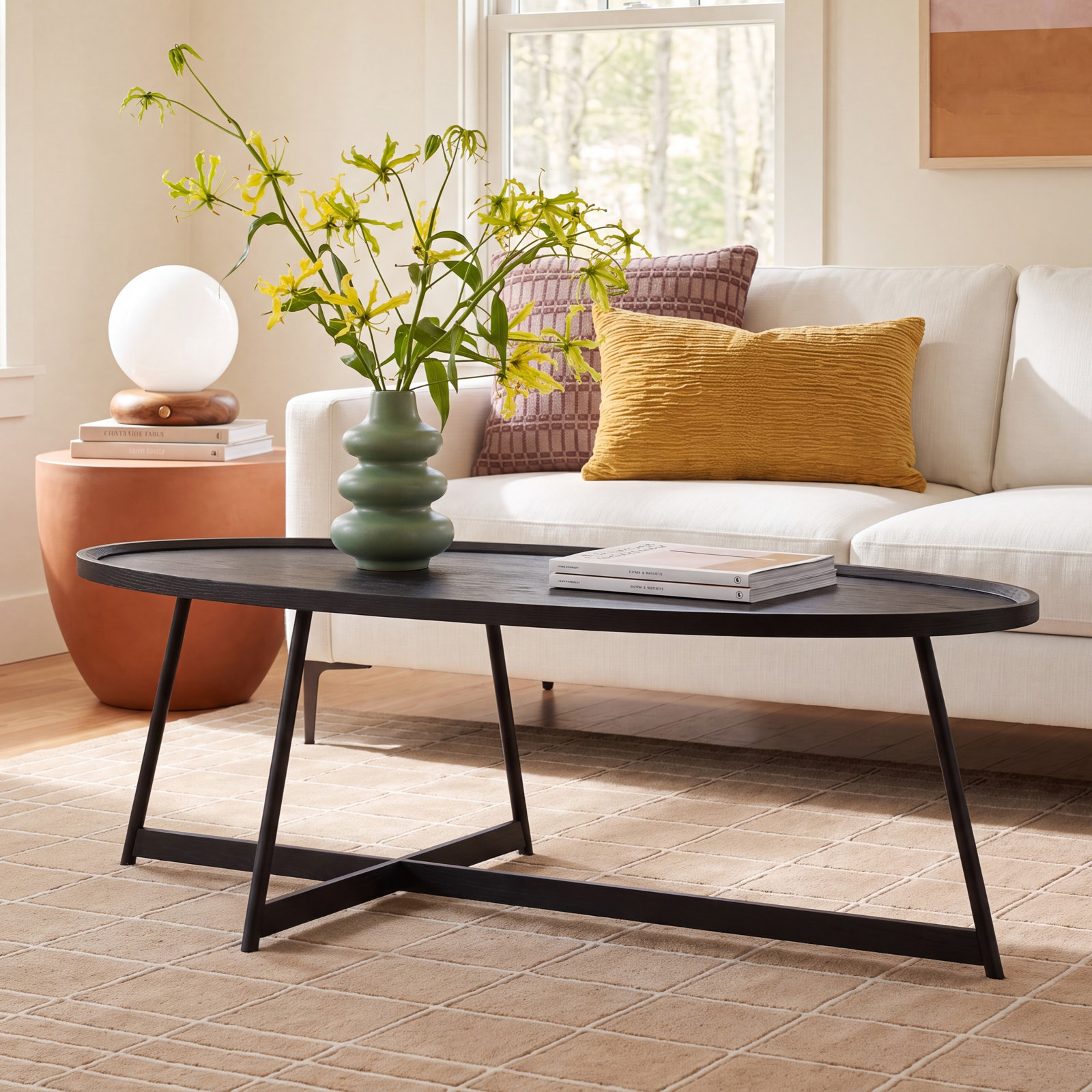 Xavier Single Coffee Table, Black Ash