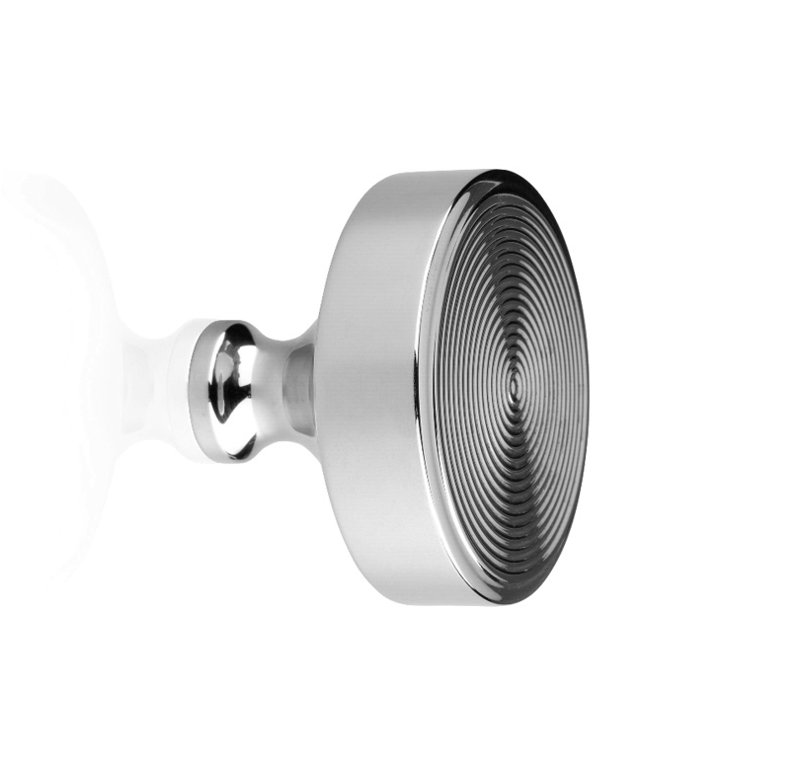 Poignée ronde Raga, Chrome brillant, H 1,5 po x l 1,48 po x P 1,48 po