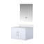 Meuble-lavabo de salle de bain 30 po X P 22 po D, comptoir en quartz blanc, ensemble de robinet et Miroir à DEL-934189862