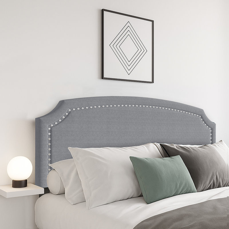 Richards Upholstered Headboard, Twin, Grey Linen