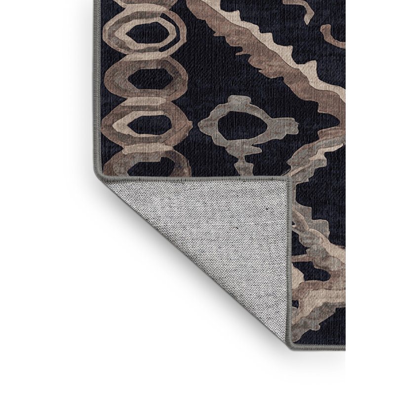 Machine Washable Gray Area Rug, Square 7'