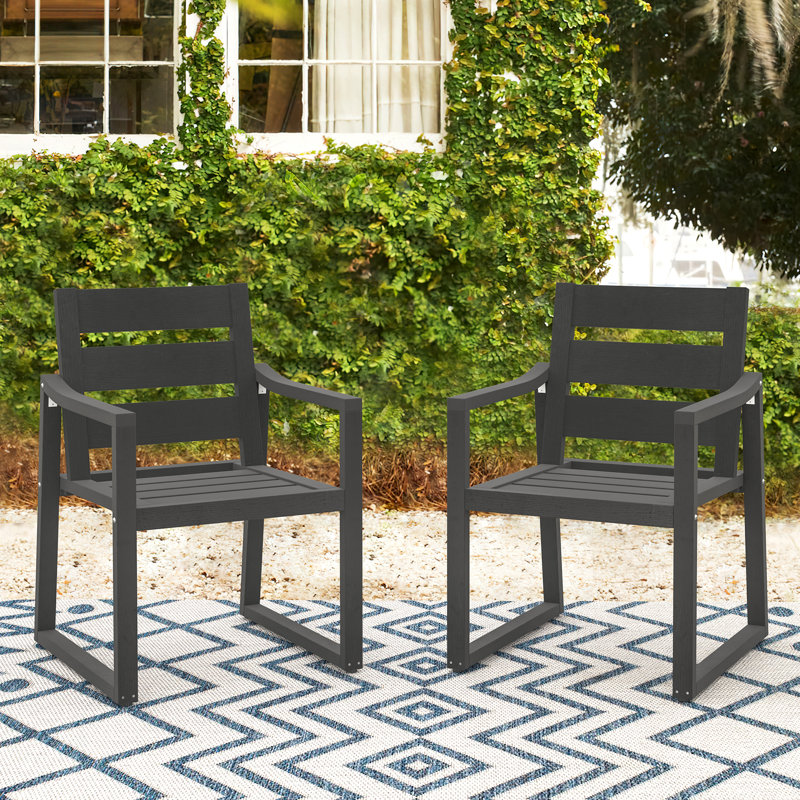 Reontae HDPS Patio Dining Chair , Dark Gray