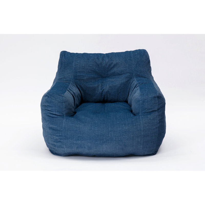 Fabric Bean Bag Chairs, Blue Cotton Blend