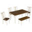 Classic 6-Piece Dining Set Wooden Table And 4 Chairs With Bench For Kitchen Dining Room