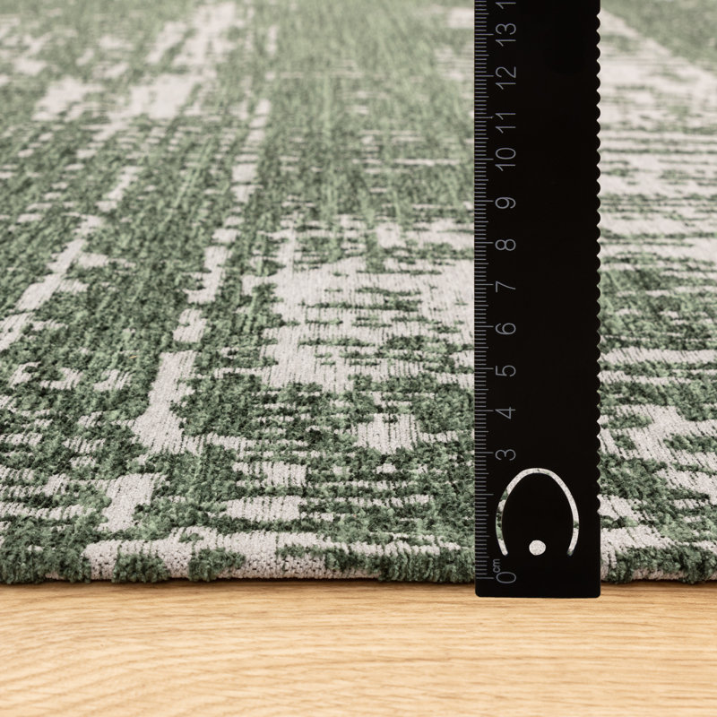 Beau Flatweave Forest Green Rug, Rectangle 120 x 170cm